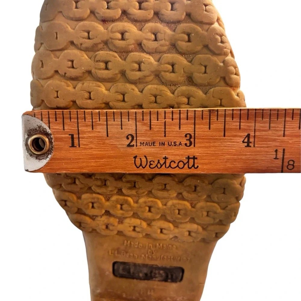 L.L.Bean Duck Boots Womens Size 8 Chain‎ Tread Brown Leather Made in Maine US